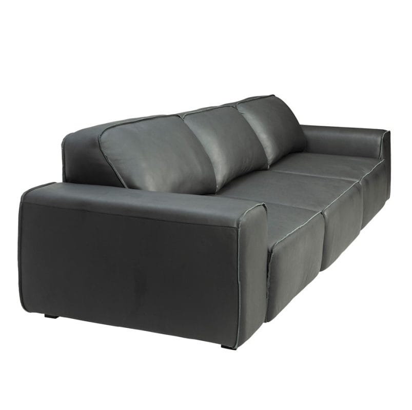 Block Form Leather Pull-out Sofa Bed | MSB006