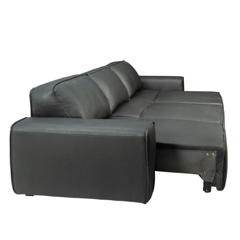 Block Form Leather Pull-out Sofa Bed | MSB006