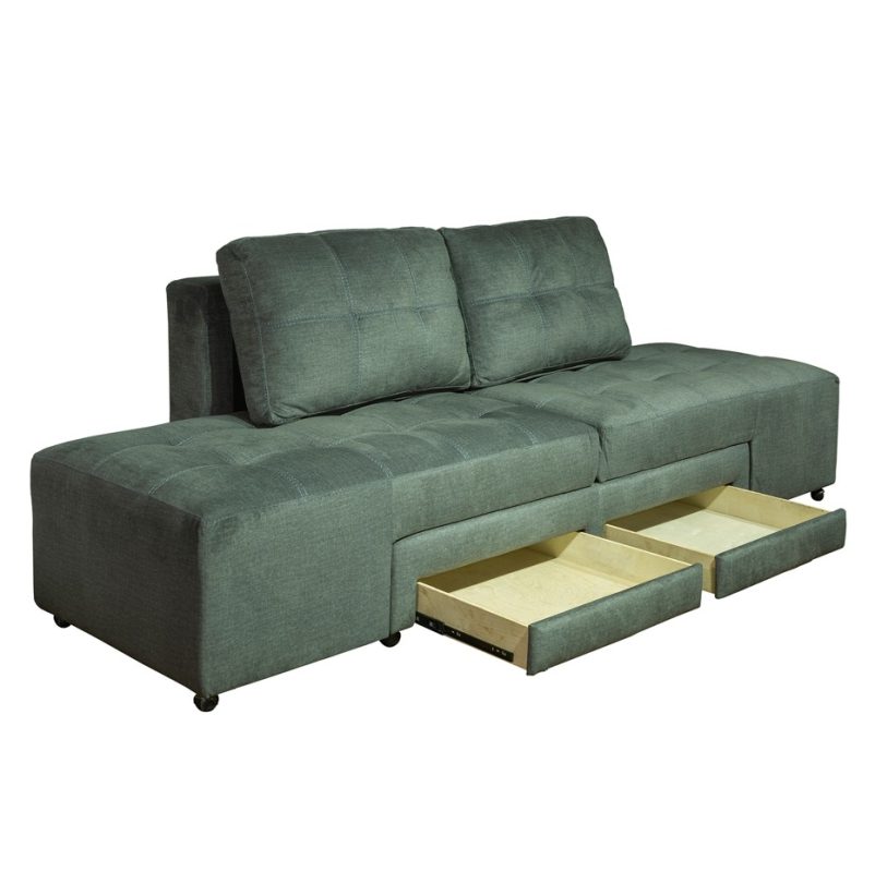 Textured Weave Fabric Sofa Bed with Storage | MSB008