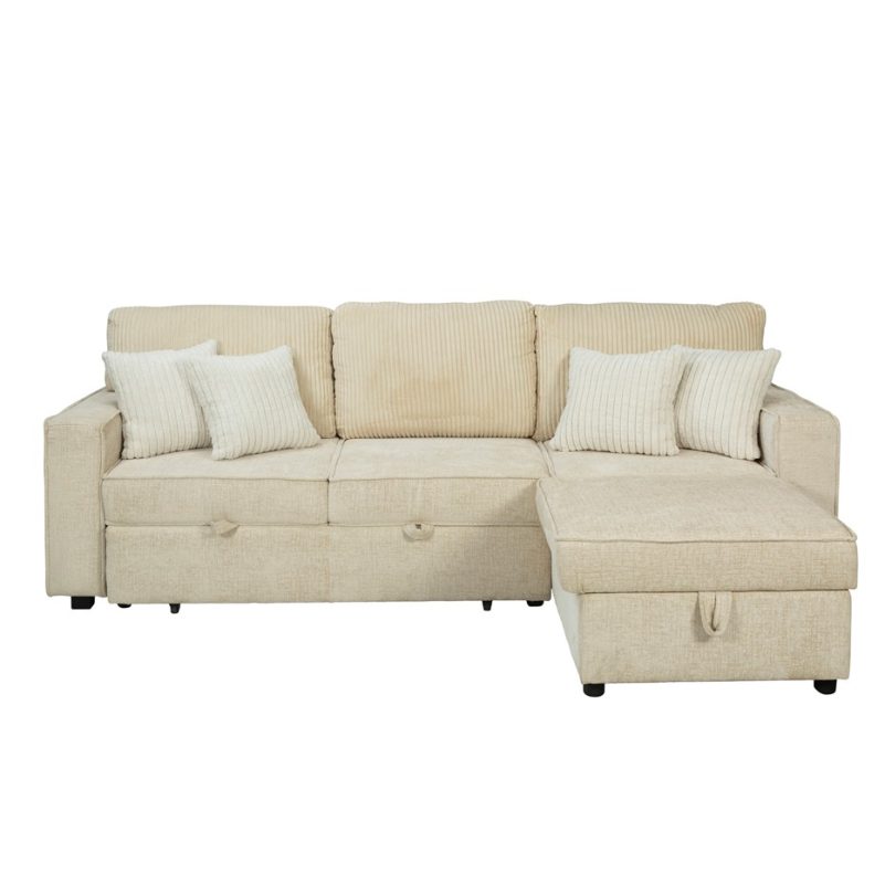 Modular Sectional Sofa Bed with Storage Chaise | MSB009
