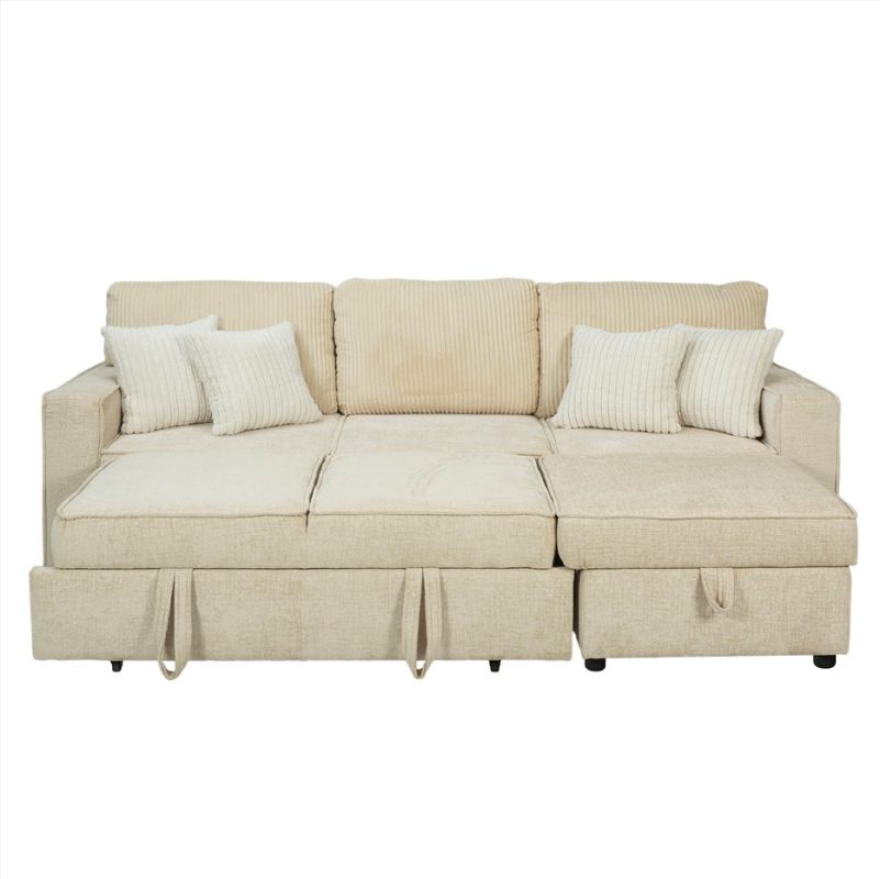 Modular Sectional Sofa Bed with Storage Chaise | MSB009