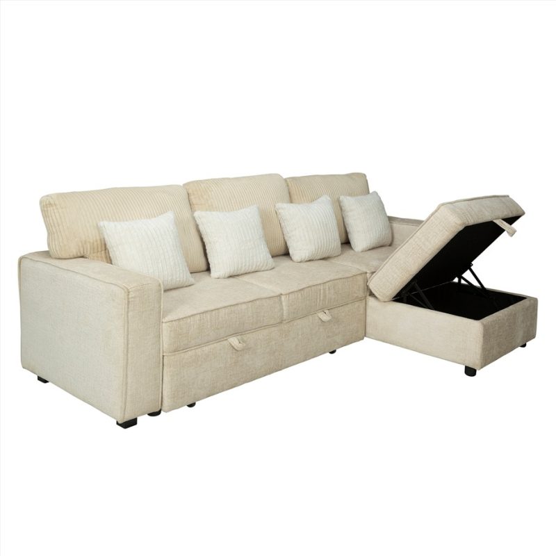 Modular Sectional Sofa Bed with Storage Chaise | MSB009