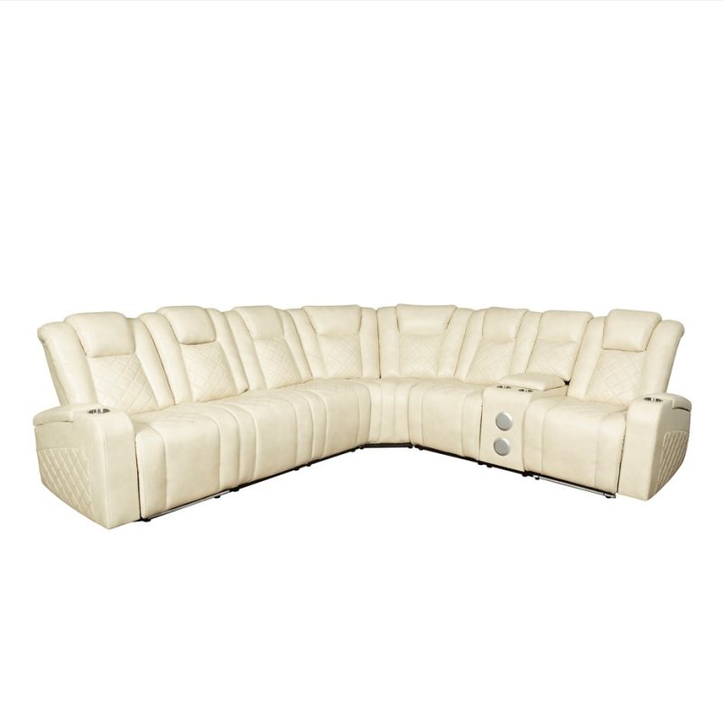 Tri-Motion Leather Reclining Sectional Sofa | MSF002