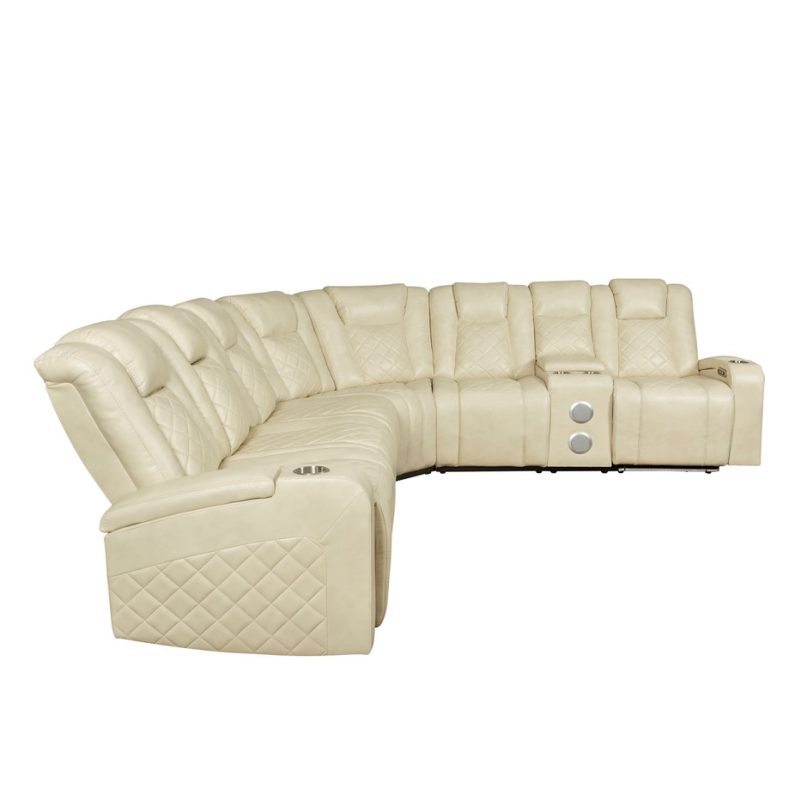 Tri-Motion Leather Reclining Sectional Sofa | MSF002