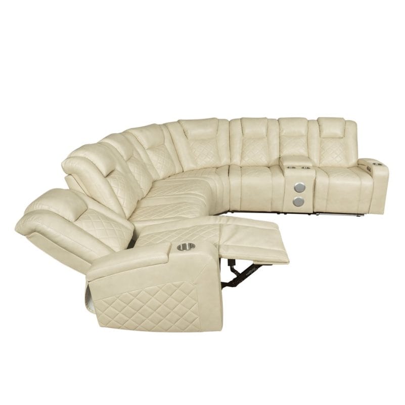 Tri-Motion Leather Reclining Sectional Sofa | MSF002