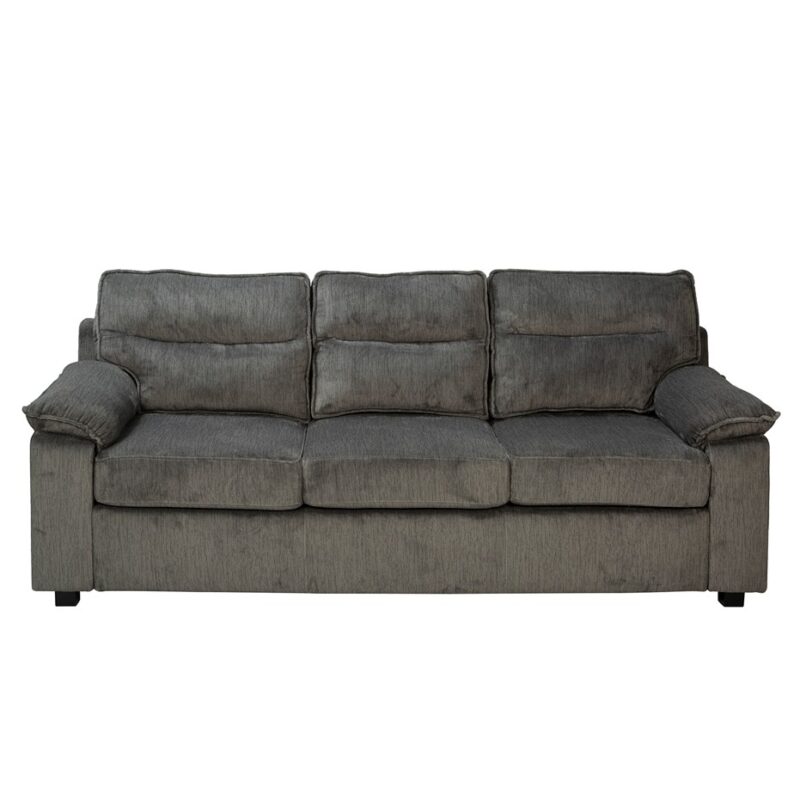 Plush Textured Fabric 3-Seater Sofa with Soft Arm Cushions | TSF001B