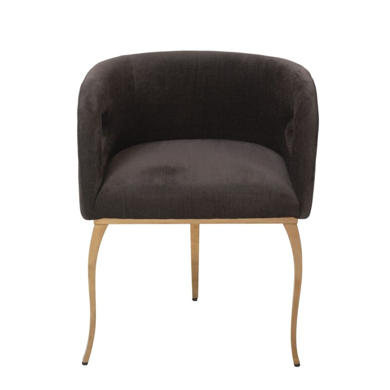 Asymmetrical Iron Dining Chair with Curved Support Frame | CH019