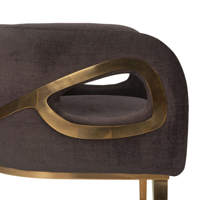Asymmetrical Iron Dining Chair with Curved Support Frame | CH019