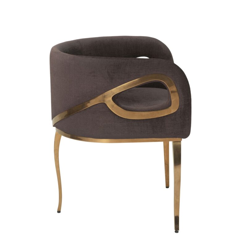Asymmetrical Iron Dining Chair with Curved Support Frame | CH019