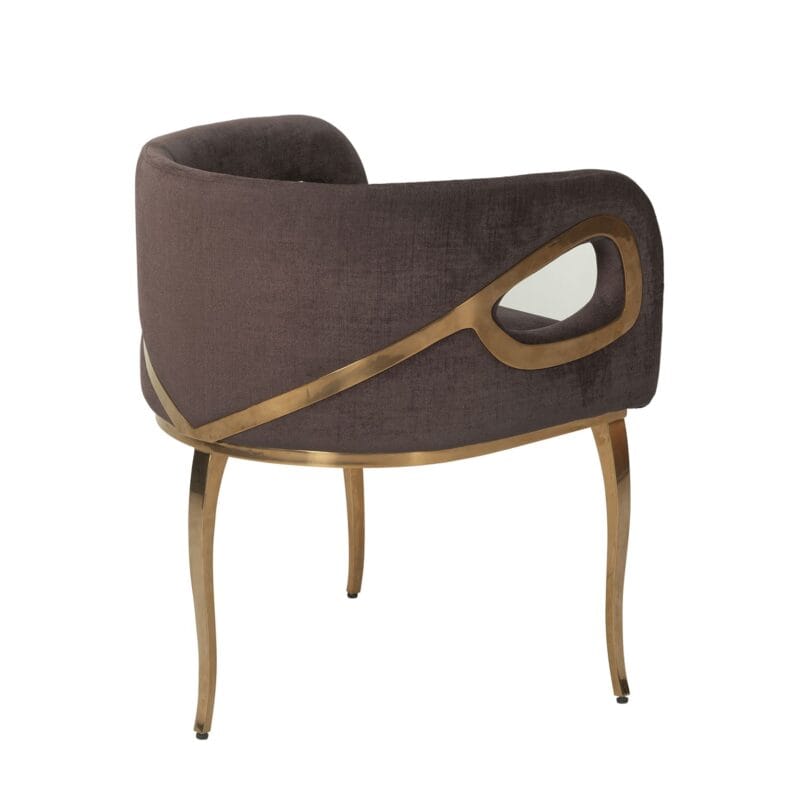 Asymmetrical Iron Dining Chair with Curved Support Frame | CH019