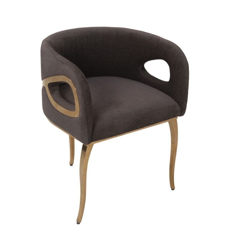 Asymmetrical Iron Dining Chair with Curved Support Frame | CH019