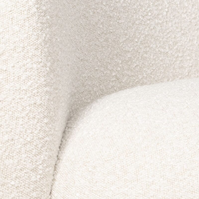 Bouclé Fabric Lounge Sofa with Soft Asymmetric Backrest
