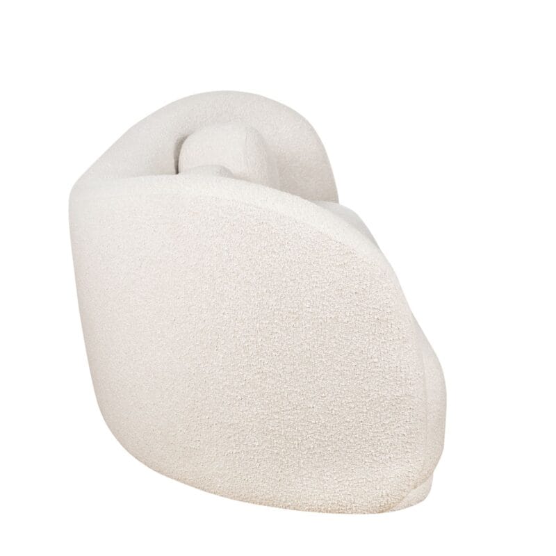 Bouclé Fabric Lounge Sofa with Soft Asymmetric Backrest
