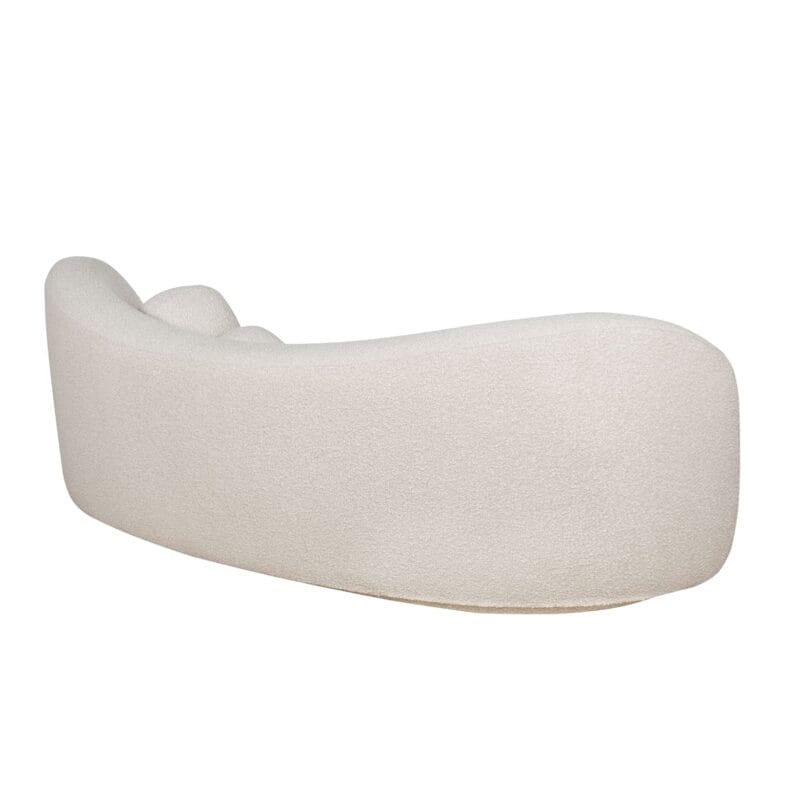 Bouclé Fabric Lounge Sofa with Soft Asymmetric Backrest