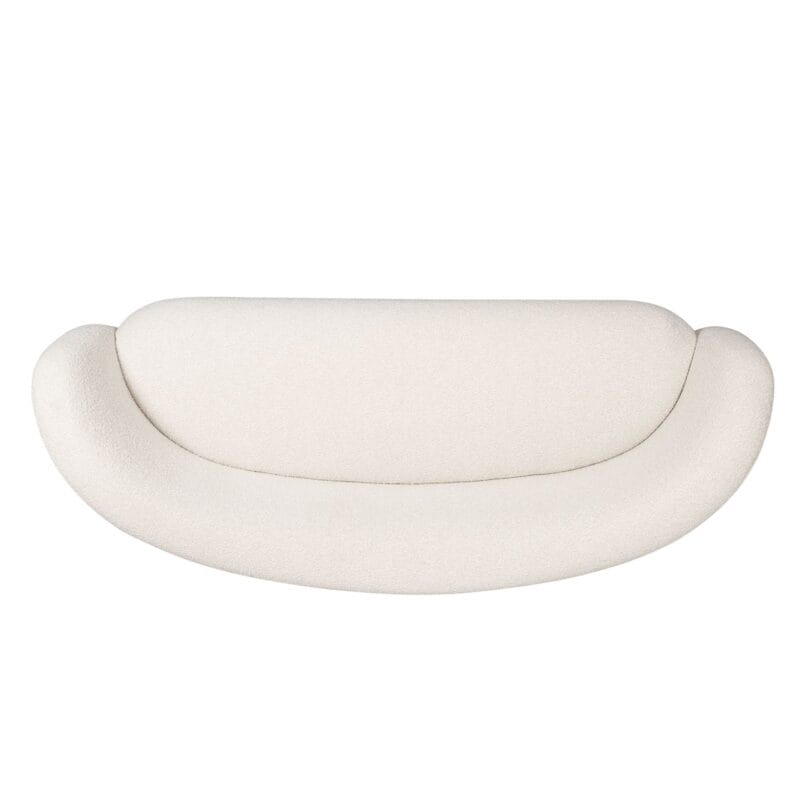 Bouclé Fabric Lounge Sofa with Soft Asymmetric Backrest