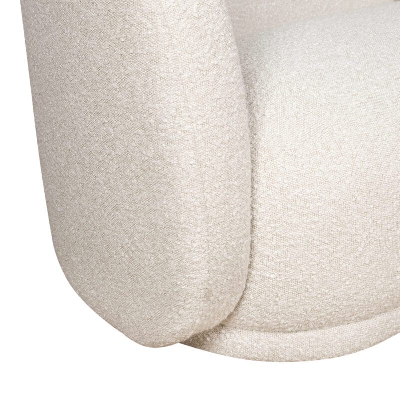 Bouclé Fabric Lounge Sofa with Soft Asymmetric Backrest
