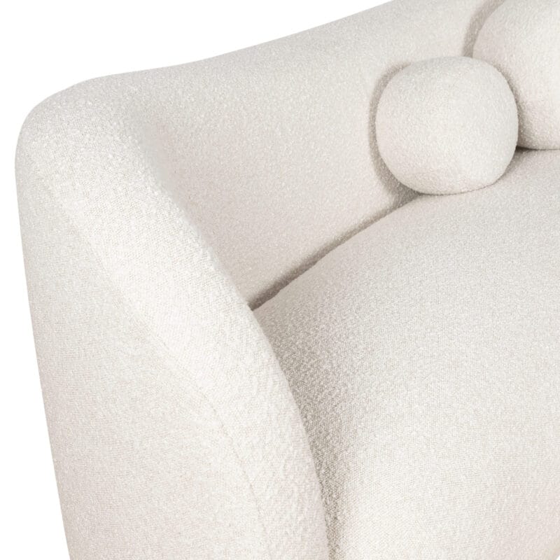 Bouclé Fabric Lounge Sofa with Soft Asymmetric Backrest