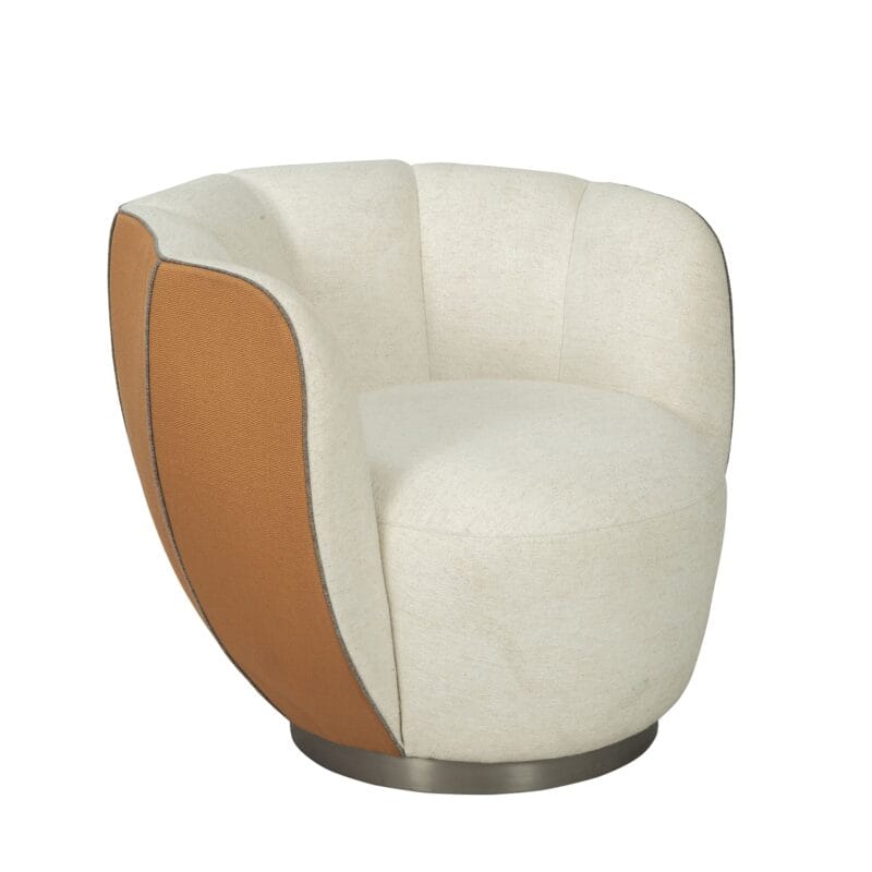 Curved Fabric Accent Chair with Dual-Tone Panel Shell | TC020