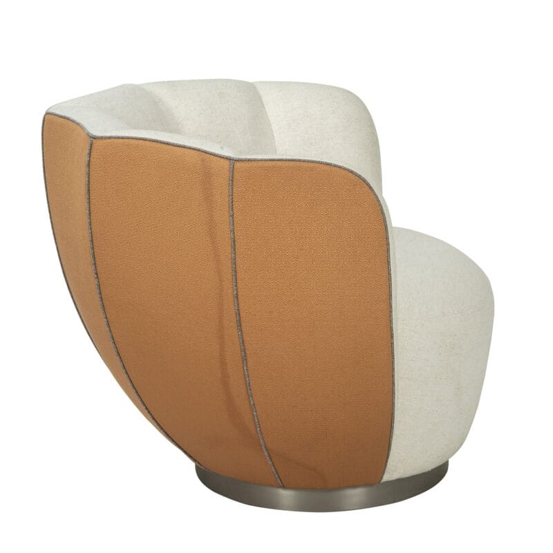 Curved Fabric Accent Chair with Dual-Tone Panel Shell | TC020