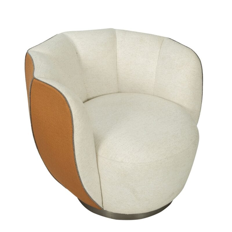 Curved Fabric Accent Chair with Dual-Tone Panel Shell | TC020