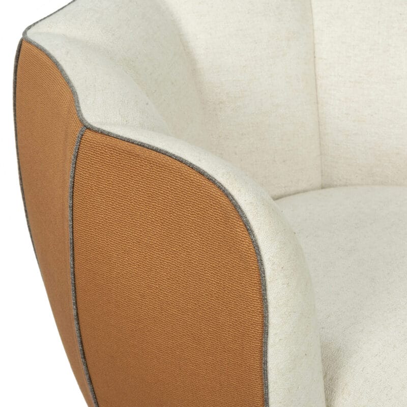 Curved Fabric Accent Chair with Dual-Tone Panel Shell | TC020