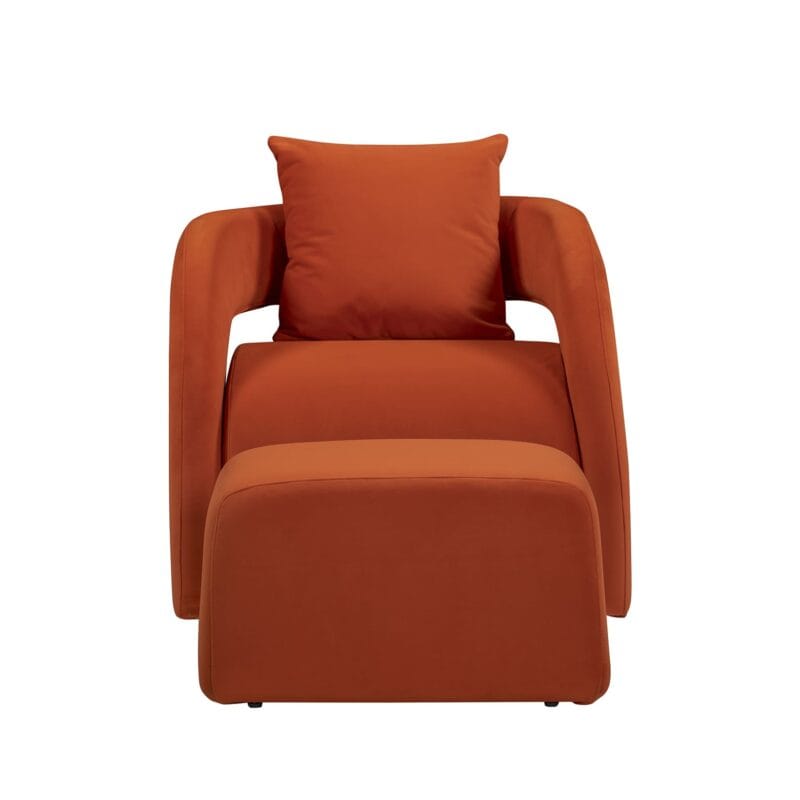 Curved Lounge Chair with Matching Ottoman