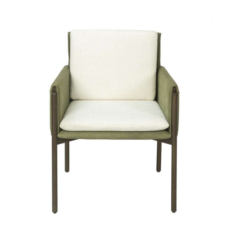 Iron & Leather Dining Chair with Wrapped Side Panels