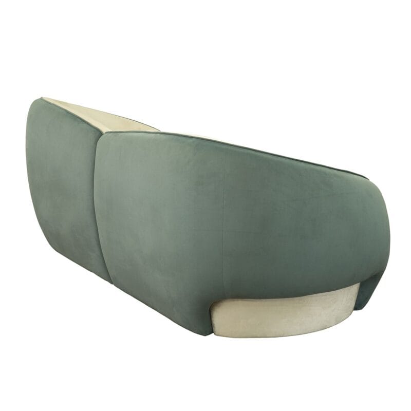Soft-Form Curved Sofa in Dual-Tone Velvet Upholstery