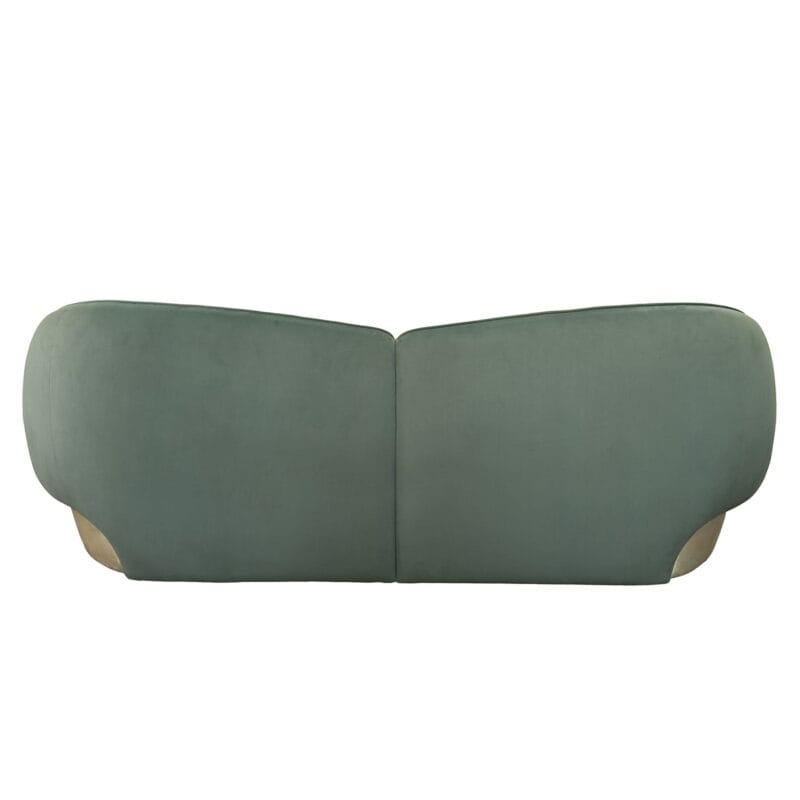Soft-Form Curved Sofa in Dual-Tone Velvet Upholstery
