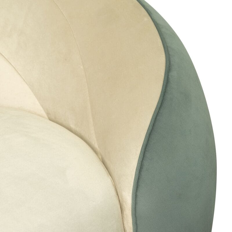Soft-Form Curved Sofa in Dual-Tone Velvet Upholstery