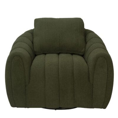 Textured Fabric Armchair with Soft Channel-Padded Body