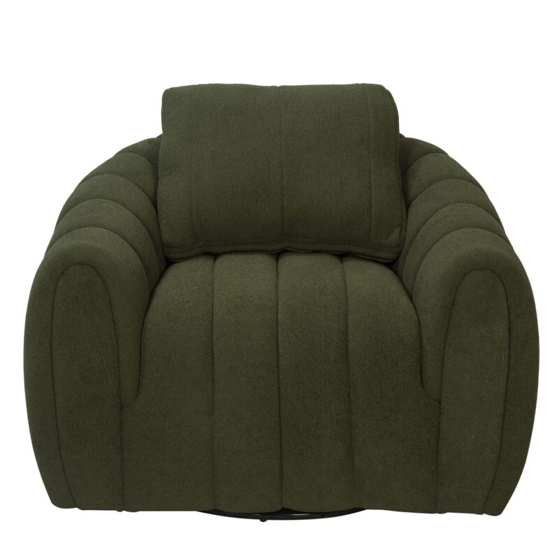 Textured Fabric Armchair with Soft Channel-Padded Body