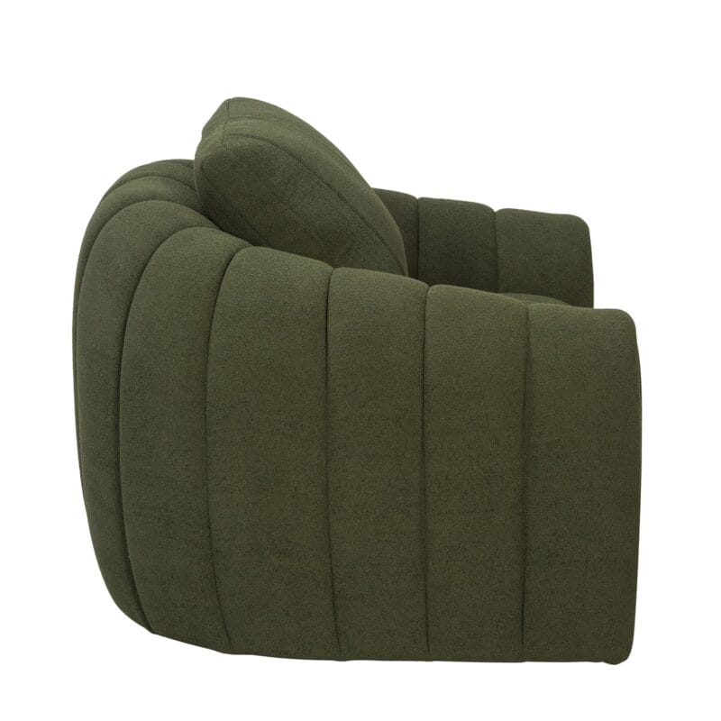Textured Fabric Armchair with Soft Channel-Padded Body
