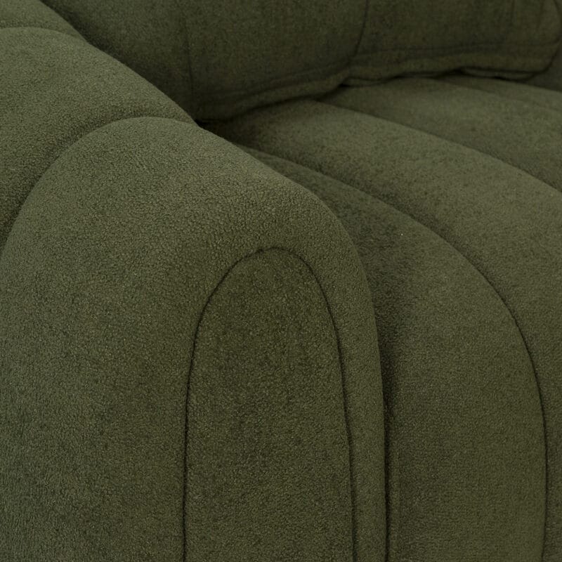Textured Fabric Armchair with Soft Channel-Padded Body