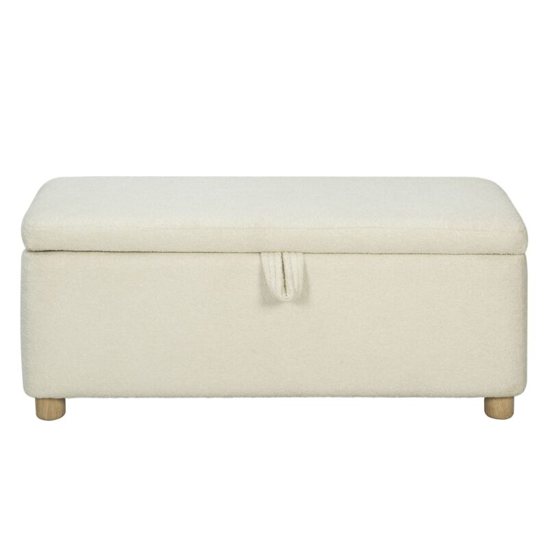Upholstered Storage Bench with Soft-Close Hinged Lid