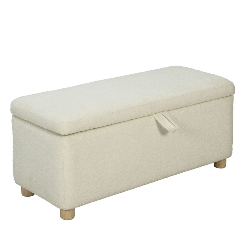 Upholstered Storage Bench with Soft-Close Hinged Lid