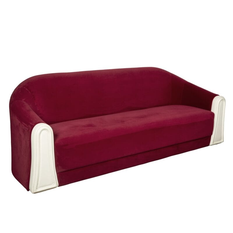 Upholstered Velvet Sofa with Sculpted Side Panels | TSF015