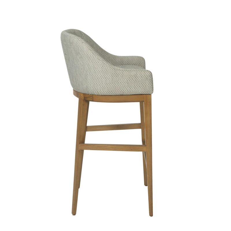 Wood Bar Chair with Contoured Back Shell