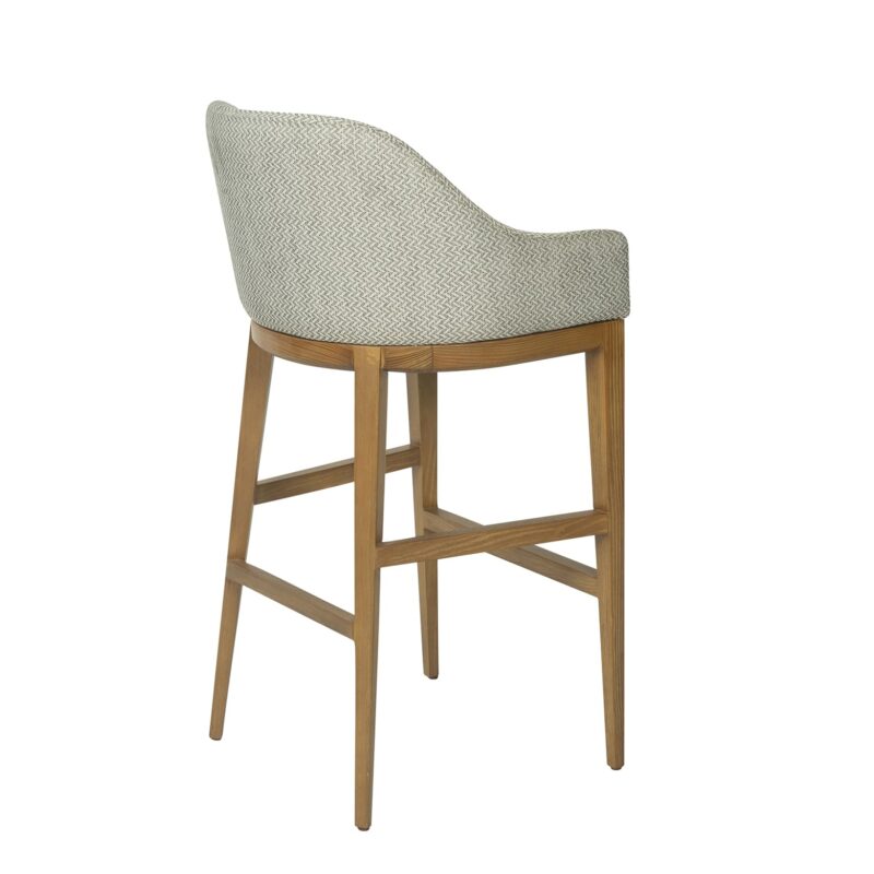 Wood Bar Chair with Contoured Back Shell