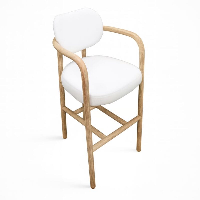 Wood Bar Chair with Curved Frame Support Structure | BC011