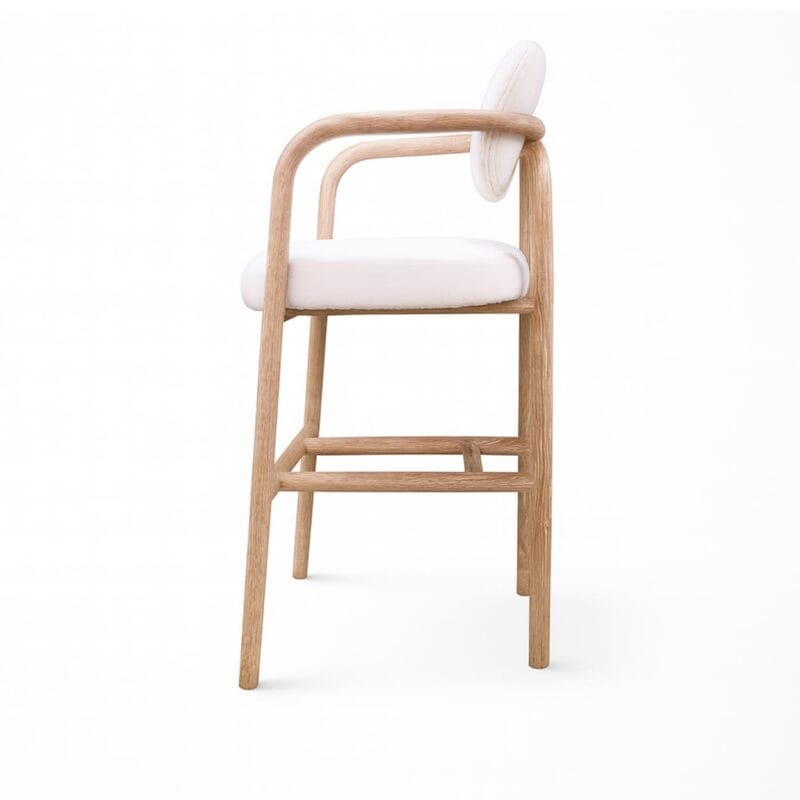 Wood Bar Chair with Curved Frame Support Structure | BC011
