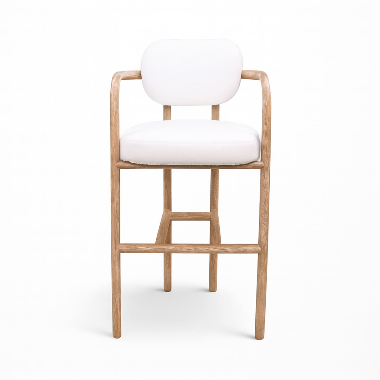 Wood Bar Chair with Curved Frame Support Structure - The Sofa Furniture