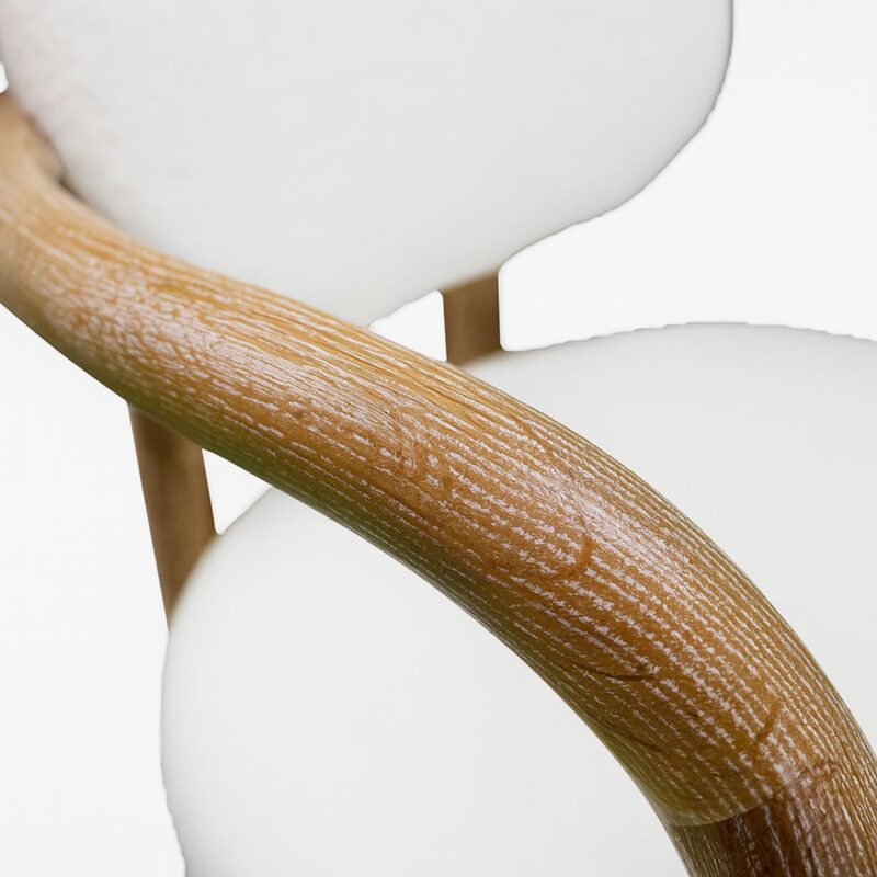 Wood Bar Chair with Curved Frame Support Structure - The Sofa Furniture