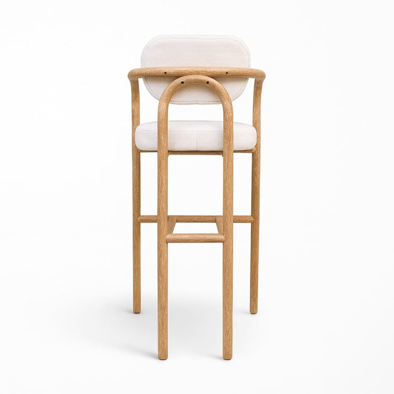 Wood Bar Chair with Curved Frame Support Structure - The Sofa Furniture