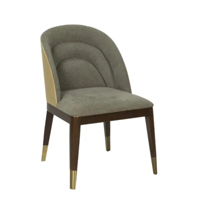 Wood Dining Chair with Layered Upholstered Backrest