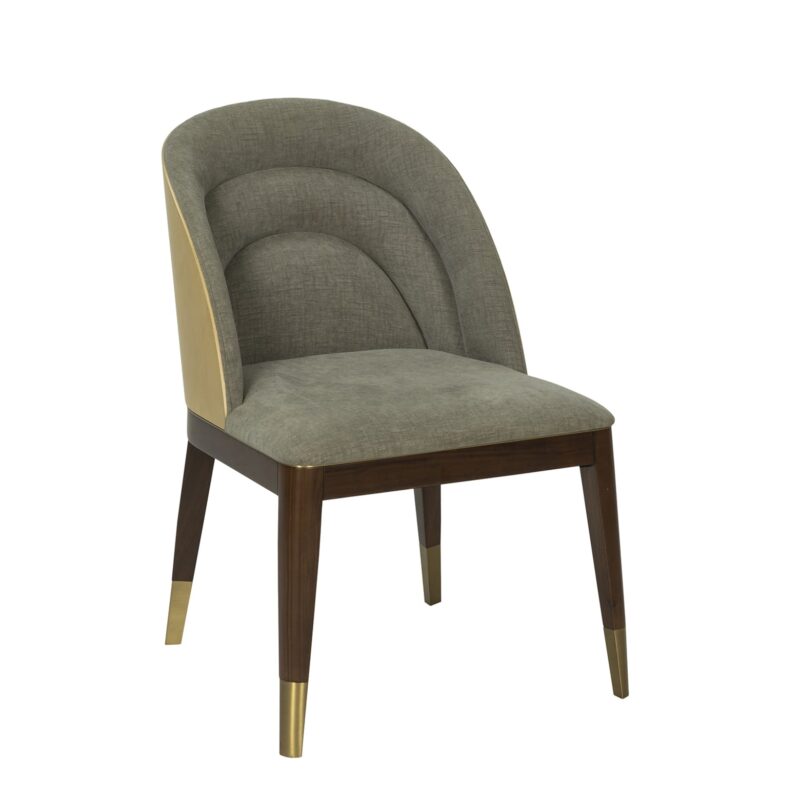 Wood Dining Chair with Layered Upholstered Backrest