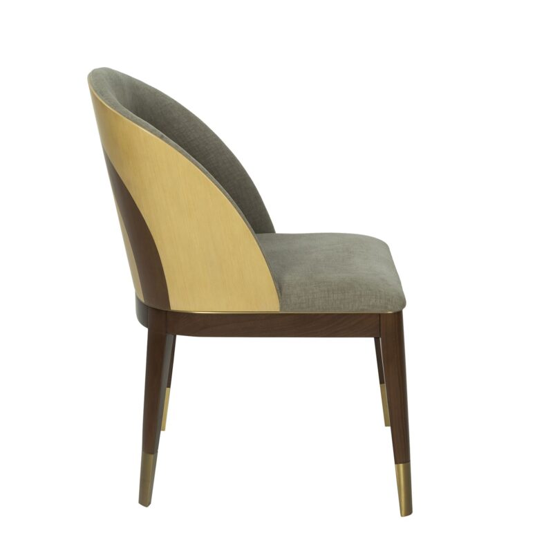 Wood Dining Chair with Layered Upholstered Backrest