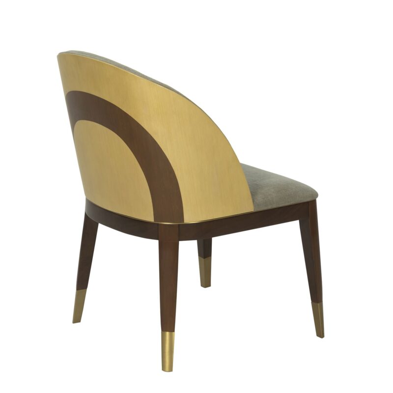 Wood Dining Chair with Layered Upholstered Backrest