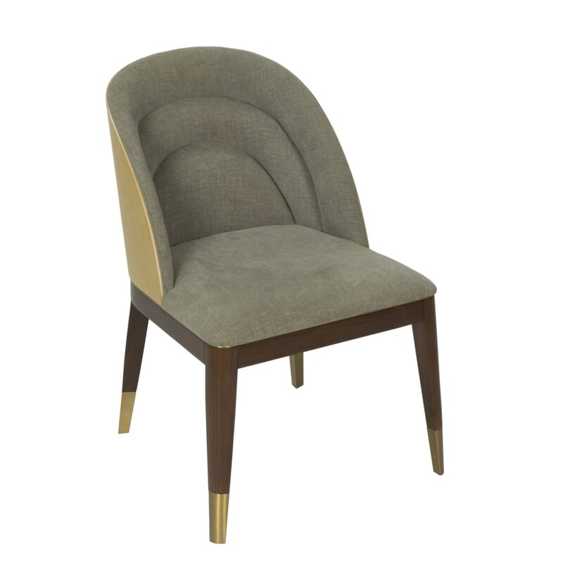 Wood Dining Chair with Layered Upholstered Backrest