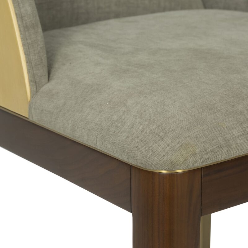 Wood Dining Chair with Layered Upholstered Backrest
